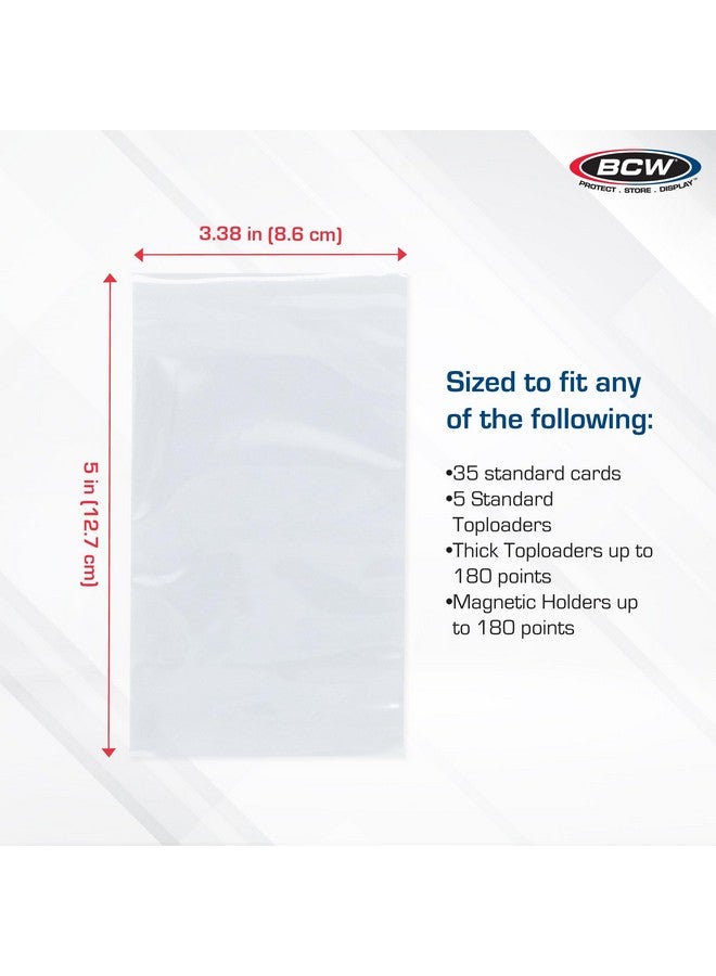 BCW Resealable Team Set Bags - 200 ct | Archival Quality Polypropylene | Holds 35 Standard Cards | Toploader and Magnetic Holder Compatible | Acid-Free Sealing Solution for Trading Card Collections - Image 3