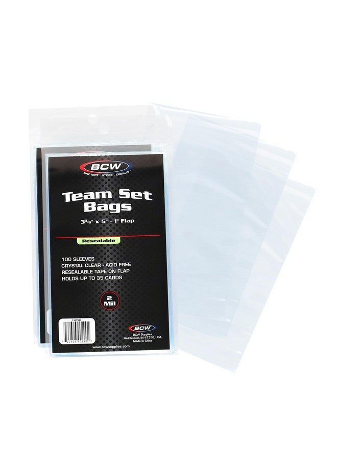 BCW Resealable Team Set Bags - 200 ct | Archival Quality Polypropylene | Holds 35 Standard Cards | Toploader and Magnetic Holder Compatible | Acid-Free Sealing Solution for Trading Card Collections - Image 1