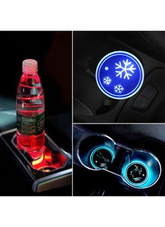 Car AcrylicColorful USB Charger Water Cup Groove LED Atmosphere Light(Snowflake)