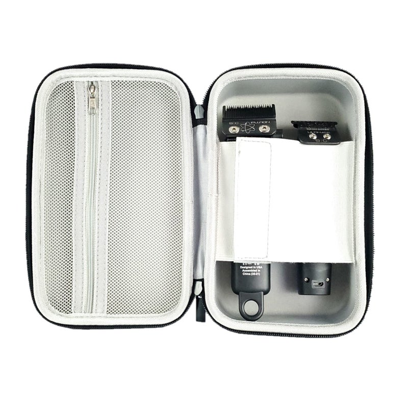 Stylecraft Professional Hair Clipper, Trimmer, Shaver Barber Carry or Storage Case with Zipper and Mesh Pocket Black - Image 3