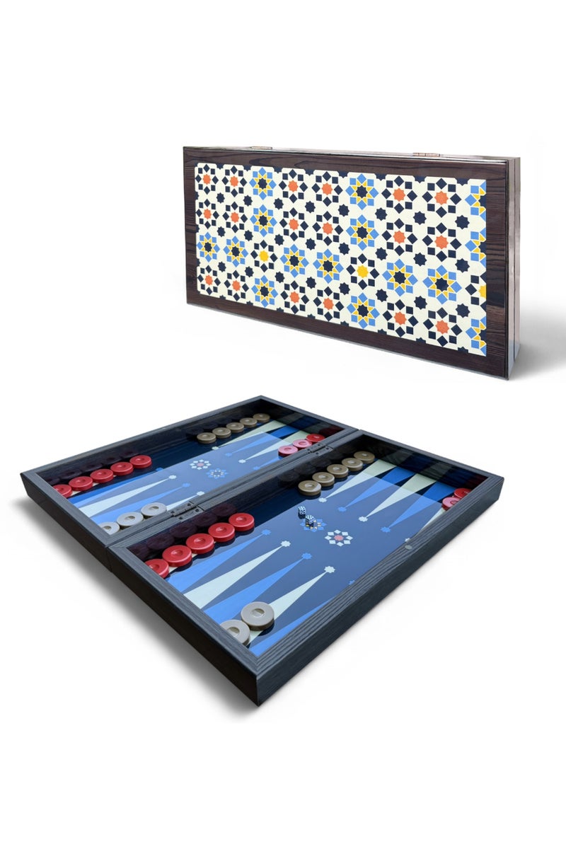 Biggdesign Backgammon Set with Dice and Checkers, MDF Body, Magnetic Lock, Durable Gloss Finish, Scratch-Proof Surface, Board Games for Gift – Made in Turkey - Image 1
