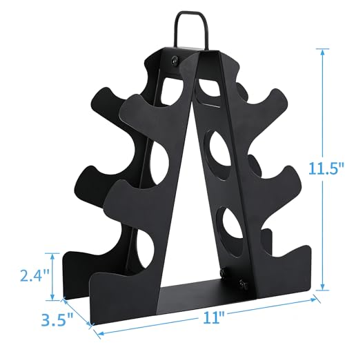 EXBTOKA 3-Tier | 4-Tier Dumbbell Rack, A-Frame Weight Stand for 5-15LB Dumbbells, Compact Space-Saving Design for Home Gym, Heavy-Duty Alloy Steel Organization Rack (Dumbbells Not Included) - Image 3