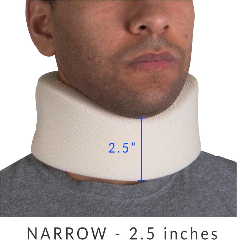 OTC Cervical Collar Soft Contour Foam Neck Support Brace White Narrow 25 Depth Medium - Image 5
