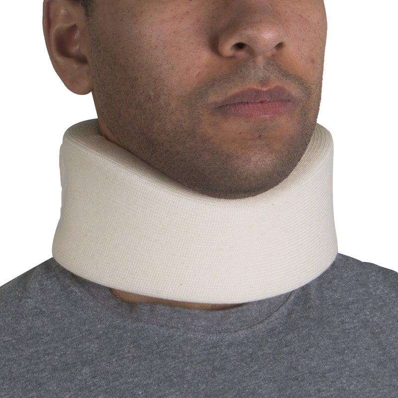 OTC Cervical Collar Soft Contour Foam Neck Support Brace White Narrow 25 Depth Medium - Image 1