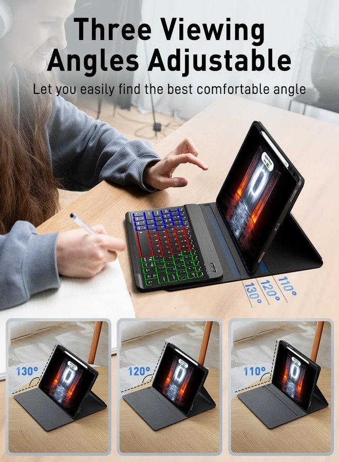 SAMTUNK Keyboard Case for iPad Air 13 inch (M2-2024, M3-2025) & iPad Pro 12.9 inch (6th, 5th, 4th, 3rd Generation) Case with Keyboard Dazzle Magic Keyboard Backlit Built-in Pencil Holder with Mouse - Black - Image 5