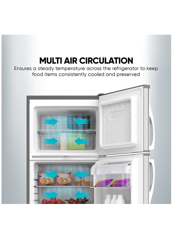 NIKAI 450L Gross / 311 Net, Double Door Refrigerator, With Vegetable Crisper And Adjustable Glass Shelves, Convenient Defrosting And Temperature Control, Ideal For Kitchen, Bedroom, Office And Hotels 450 L 584 kW NRF450DN5S Grey - Image 4