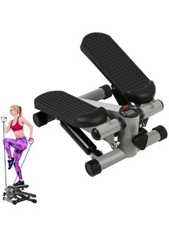 Mini Exercise Stepper with Removable Resistance Band Step Machine with LCD Display Anti Slip Foot Pedal
