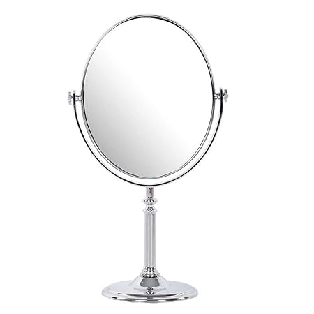 HEYOL Oval Cosmetic Mirror Dual Sided Magnifying Makeup Mirror Tabletop Vanity Mirror Stand Bathroom Shaving Mirror with Stand for DressingVanityBed Room Pack of 1Multicolor - Image 1