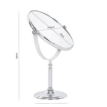 HEYOL Oval Cosmetic Mirror Dual Sided Magnifying Makeup Mirror Tabletop Vanity Mirror Stand Bathroom Shaving Mirror with Stand for DressingVanityBed Room Pack of 1Multicolor - Image 2