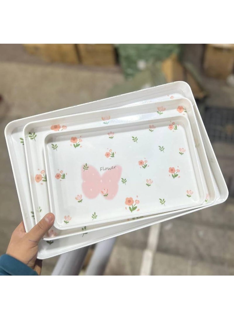 طقم صواني 3قطع مستطيل   ميلامين خامه عاليه جدآ - Image 2