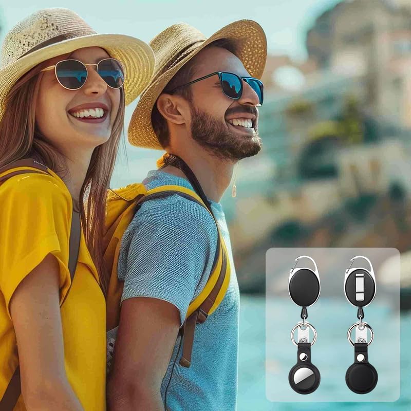 Yopolaz 2 Pack Cruise Medallion Holder Accessories - Retractable Keychain Badge Reel with Key Ring for Ocean Medallion Tag Compatible with Princess Cruise Medallion (Black x 2) - Image 2