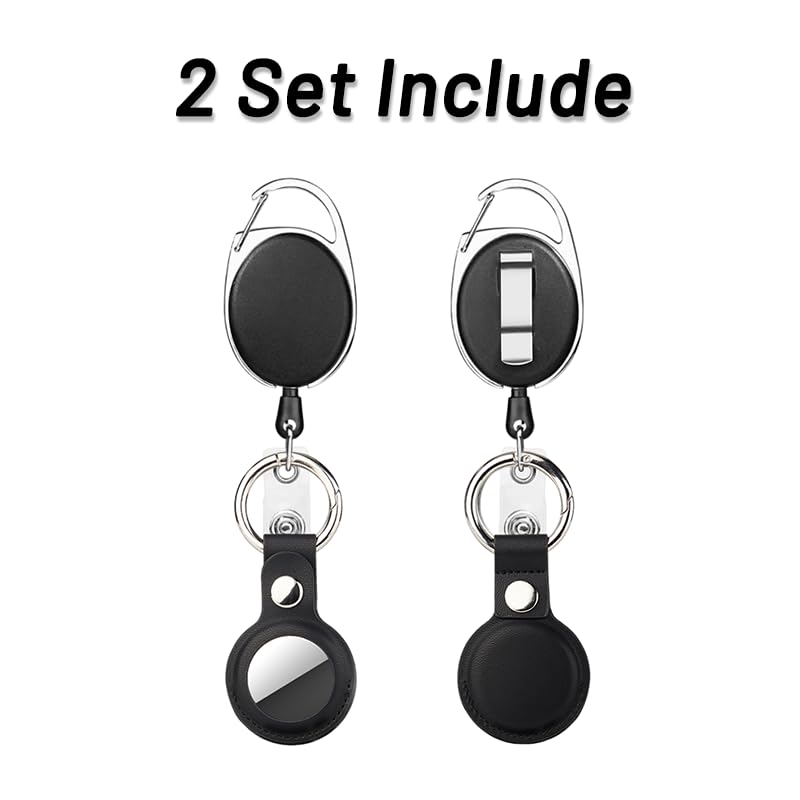 Yopolaz 2 Pack Cruise Medallion Holder Accessories - Retractable Keychain Badge Reel with Key Ring for Ocean Medallion Tag Compatible with Princess Cruise Medallion (Black x 2) - Image 3