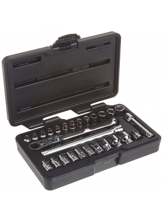 GEARWRENCH 27 Pc. 1/4" Drive 6 Pt. Pass-Thru Mechanics Tool Set, Standard SAE/Metric - 891427 - Image 1