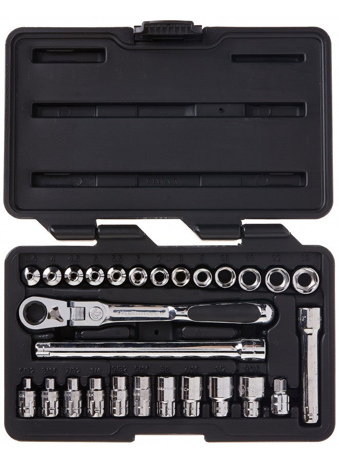 GEARWRENCH 27 Pc. 1/4" Drive 6 Pt. Pass-Thru Mechanics Tool Set, Standard SAE/Metric - 891427 - Image 2