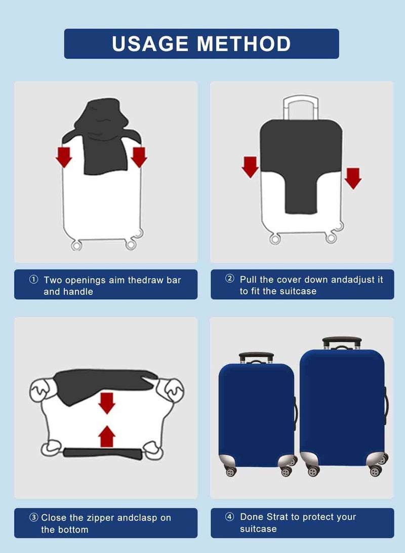 URbazaar Elastic Travel Luggage Cover Travel Suitcase Protective Cover for Trunk Case Apply to 18-30 inch luggage Suitcase Cover - Image 5