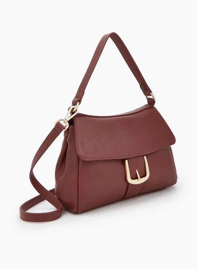 Celeste RED Textured Crossbody Bag With Button Closure for Women | Best Price UAE