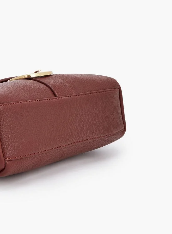 Celeste RED Textured Crossbody Bag With Button Closure for Women | Best Price UAE
