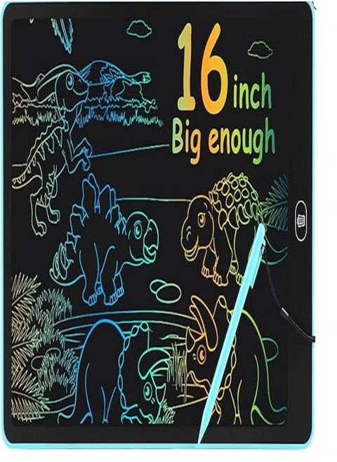 16 Inch LCD Writing Tablet for Kids, Colorful Drawing Board for Kids, Erasable and Reusable Electronic Drawing Board, LCD Drawing Tablet for Toddlers - Blue