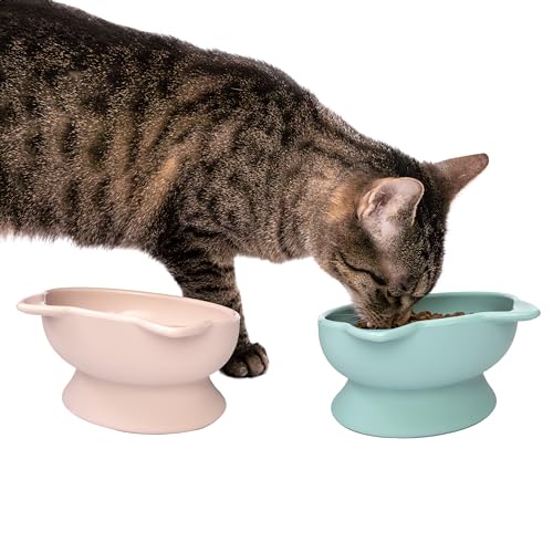 Kitty City Raised Cat Ear Bowls, Small Bowls 2pk (Pastel) - Image 4