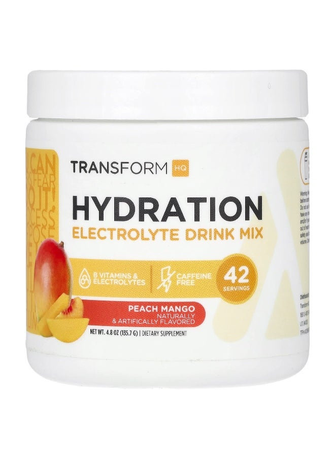 TransformHQ TransformHQ, Hydration, Electrolyte Drink Mix, Caffeine Free, Peach Mango, 4.8 oz (135.7 g)  - Image 1