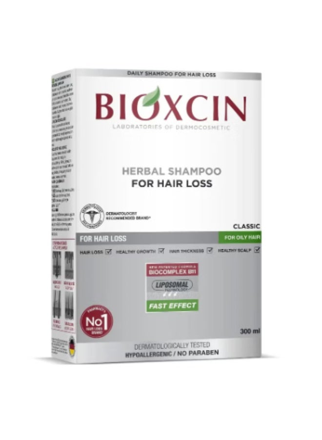 Bioxcin Shampoo for Oily Hair Loss 300ml– Oil Control & Hair Strengthening Shampoo
