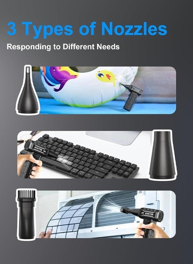 Bukela Compressed Air Duster-150,000RPM Electric Cleaner, Rechargeable Cordless Air Blower for Keyboard, PC, Electric Devices Cleaning, Turbo Jet Dry Replace Canned Air Compressed Air Cans - Image 4
