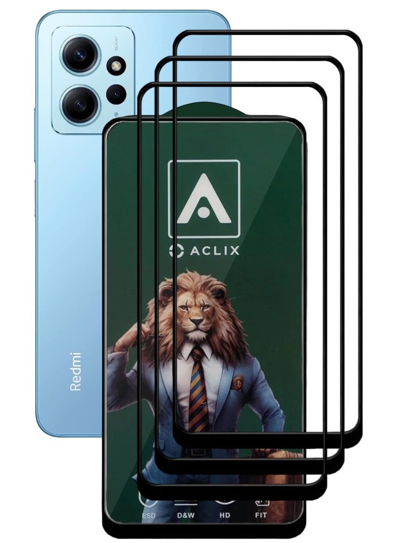 ACLIX 3 Pieces Antistatic ESD Dustproof Premium Quality High Definition Tempered Glass Screen Protector Designed For Xiaomi Redmi Note 12 4G - Image 1