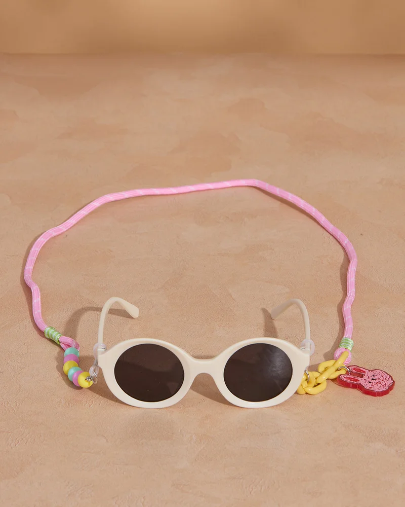 REDTAG Girls Assorted Round Sunglasses With Chain Set