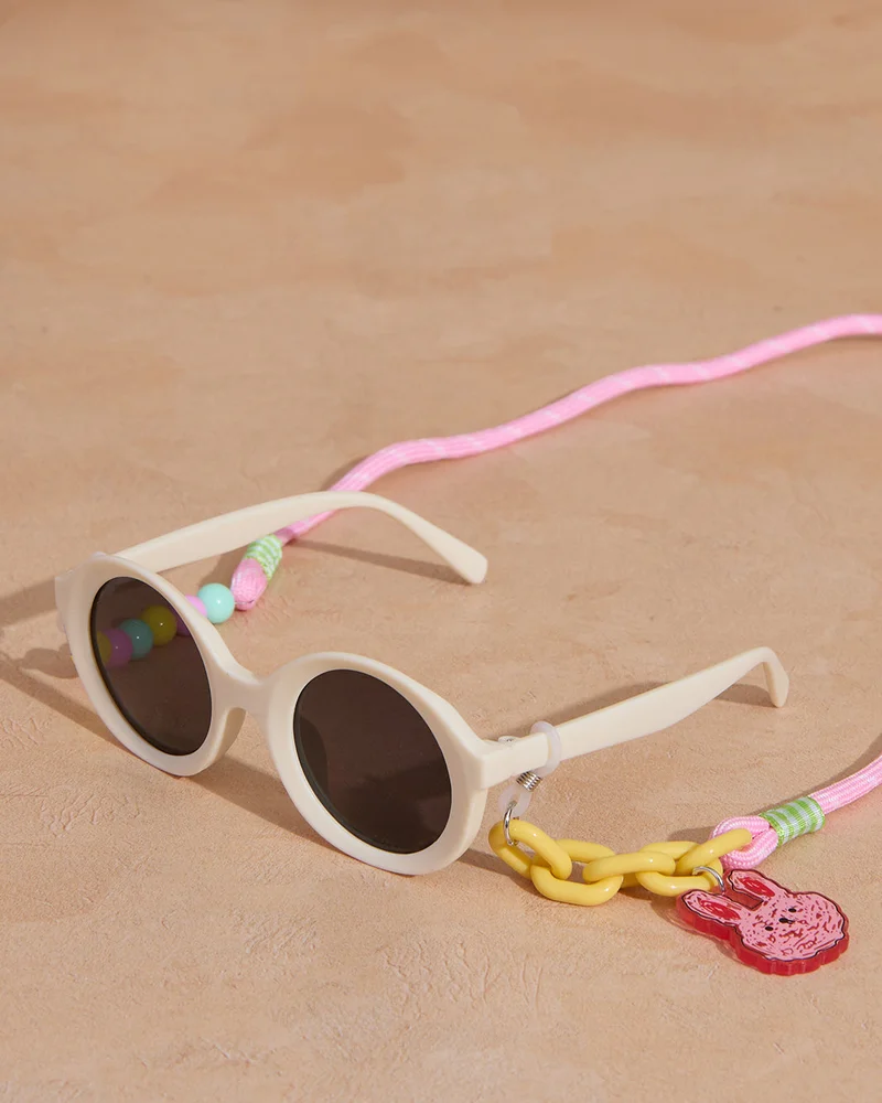 REDTAG Girls Assorted Round Sunglasses With Chain Set