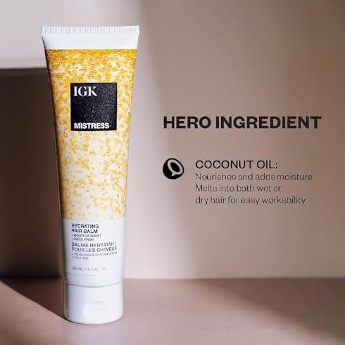 IGK Mistress Hydrating Hair Balm + Mixed Feelings Leave-In Blonde Toning Drops | Tone Brassy Hair, Nourish, + Fight Frizz | 5 oz + 1 oz - Image 2