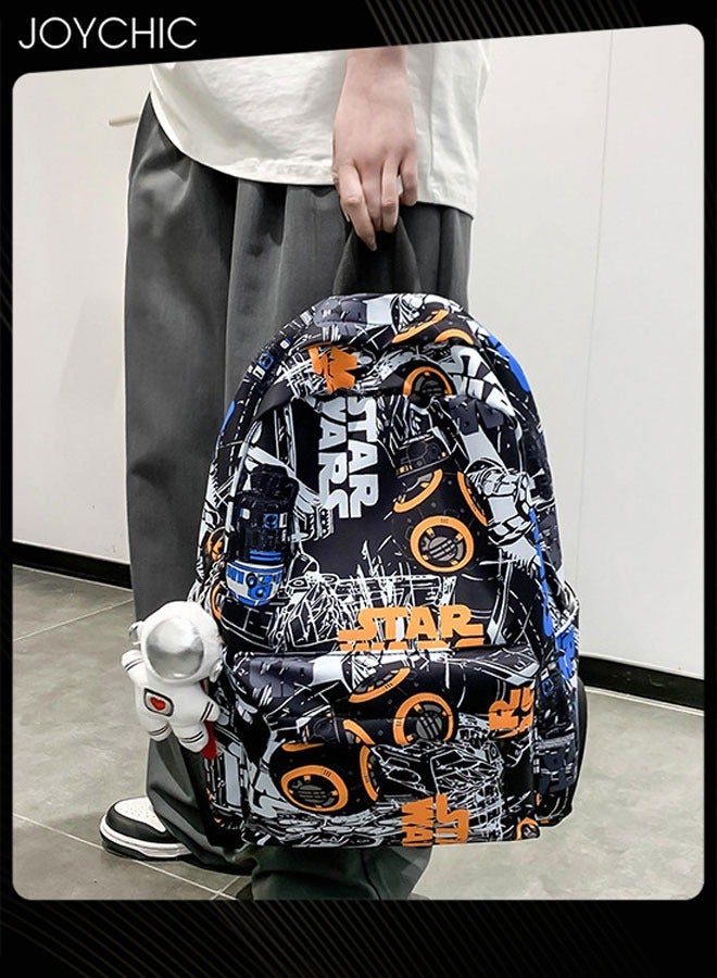 Joychic حقيبة ظهر مدرسية مقاومة للماء من قماش الجرافيتي، حقيبة كرتونية كبيرة السعة للطلاب، حقيبة مدرسية للفتيات والفتيان المراهقين - Image 2