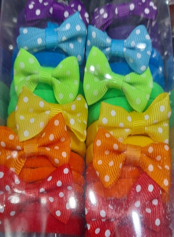 TRIPIN Elastic Cloth Hairbands for women Scrunchie Hair Tie band Girls Ponytail Holder Headwear Accessories Pack of 24 Pcs (Multi Color with Bow) 2063 - Image 2