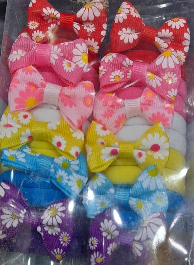 TRIPIN Elastic Cloth Hairbands for women Scrunchie Hair Tie band Girls Ponytail Holder Headwear Accessories Pack of 24 Pcs (Multi Color with Bow) 2063 - Image 4