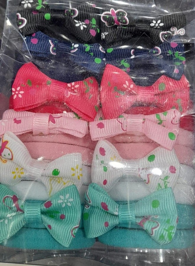 TRIPIN Elastic Cloth Hairbands for women Scrunchie Hair Tie band Girls Ponytail Holder Headwear Accessories Pack of 24 Pcs (Multi Color with Bow) 2063 - Image 3