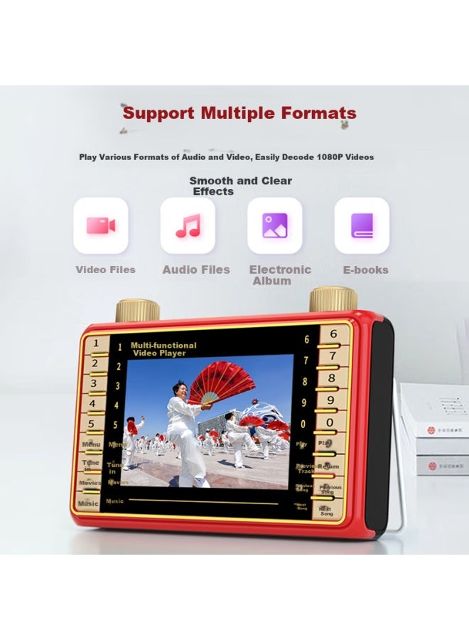 NINTAUS جهاز كاريوكي للمتقاعدين من جينزنج P3 مع مشغل فيديو للرقصات المربعة، نظام صوتي مع شاشة عرض، راديو، مشغل فيديو، مكبر صوت، تلفاز محمول، بطارية مزدوجة - Image 5