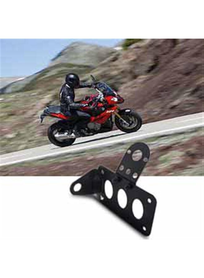 Generic Motorcycle Accessories Aluminum Side Directional Tail Light/License Plate Holder Cool Black Motorcycle Modification Retro License Plate Holder  - Image 1