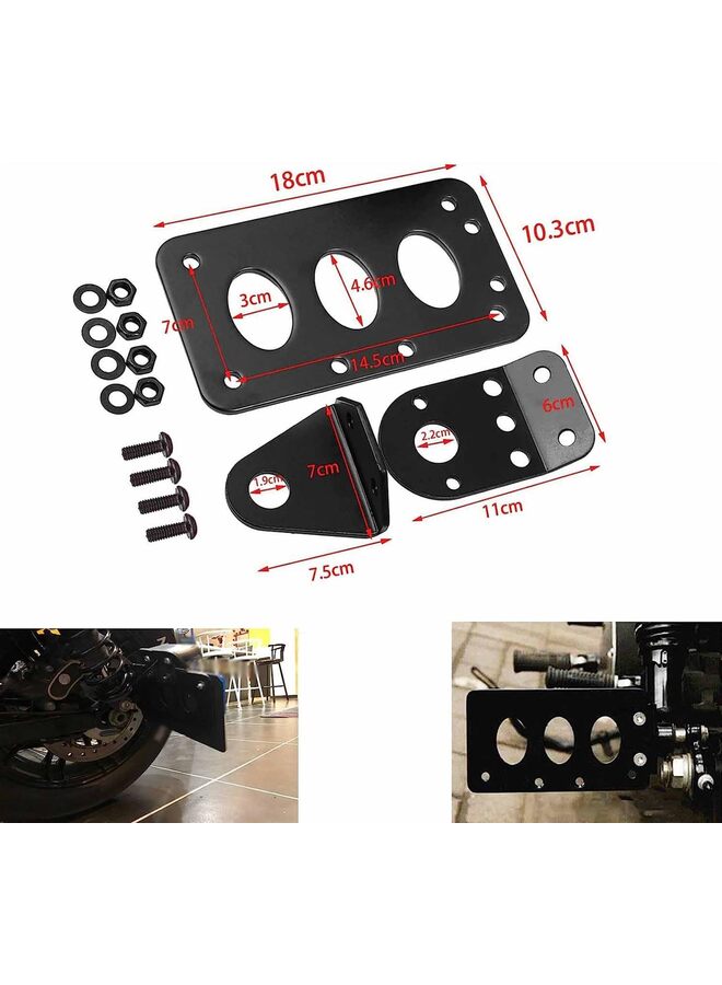 Generic Motorcycle Accessories Aluminum Side Directional Tail Light/License Plate Holder Cool Black Motorcycle Modification Retro License Plate Holder  - Image 4
