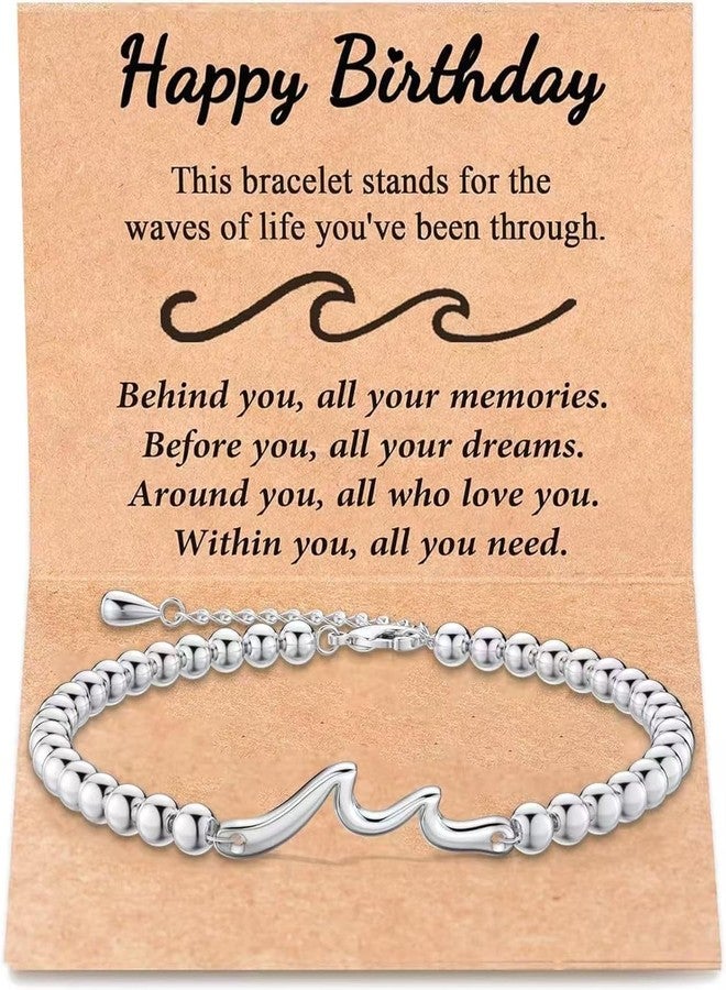 CXLDTE Birthday Gifts for Women, Unique Birthday Decorations Gifts Ideas for Her Woman Girls Wave Bracelet Daughter Best Friend Sister 16th 18th 21st 30th 40th 50th 60th 65th 70th 75th 80th - Image 1