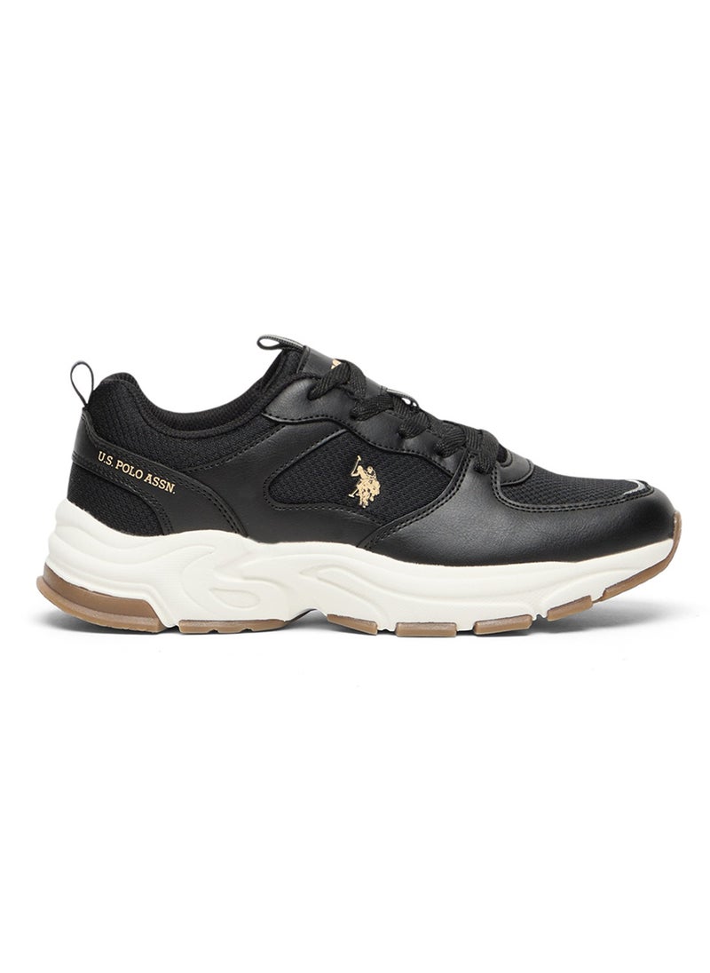 U.S. Polo Assn. Women's Low-Top Black Casual Sneakers - Lightweight, Stylish Lace-Up Design with Comfort Cushioned Sole for Everyday Wear  - Image 1