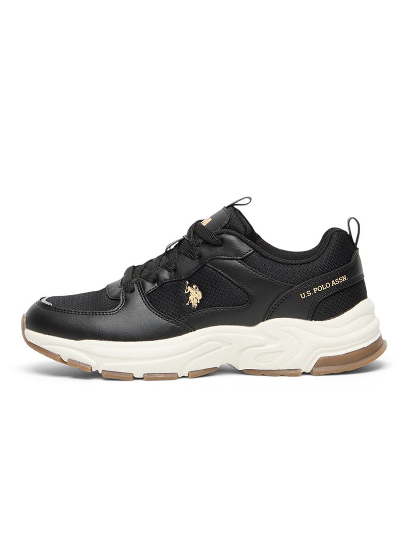 U.S. Polo Assn. Women's Low-Top Black Casual Sneakers - Lightweight, Stylish Lace-Up Design with Comfort Cushioned Sole for Everyday Wear  - Image 2
