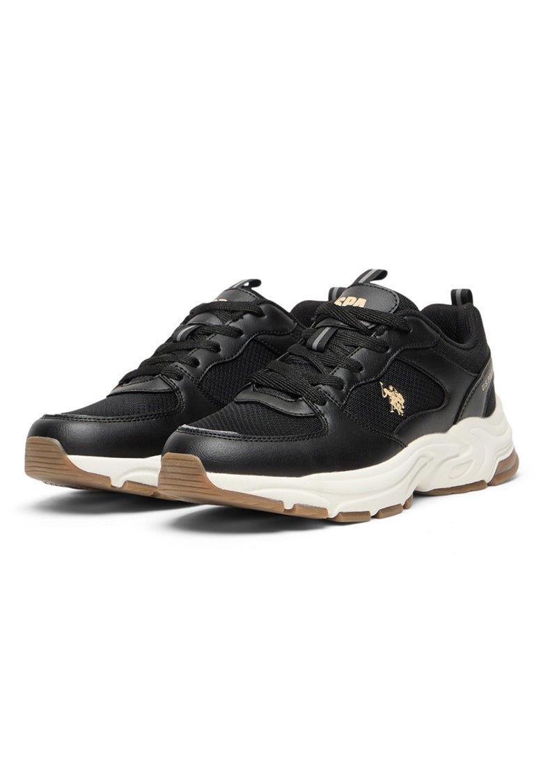 U.S. Polo Assn. Women's Low-Top Black Casual Sneakers - Lightweight, Stylish Lace-Up Design with Comfort Cushioned Sole for Everyday Wear  - Image 3