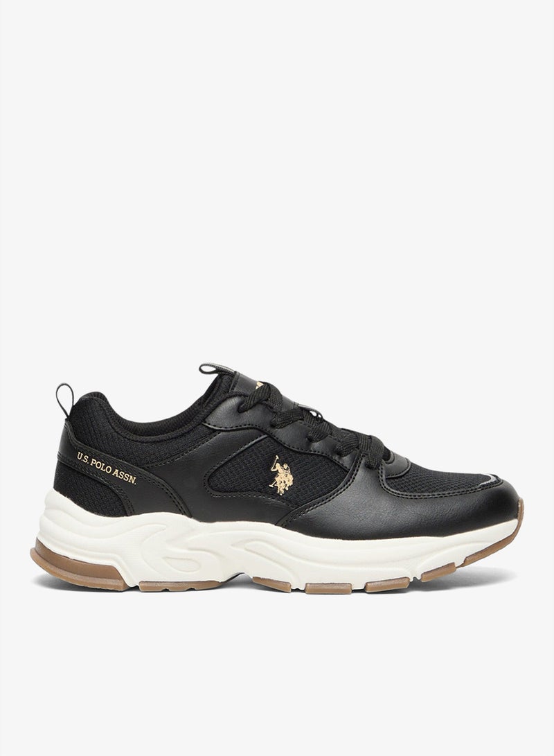 U.S. Polo Assn. Women's Low-Top Black Casual Sneakers - Lightweight, Stylish Lace-Up Design Shoes with Comfort Cushioned Sole for Everyday Wear - Image 2