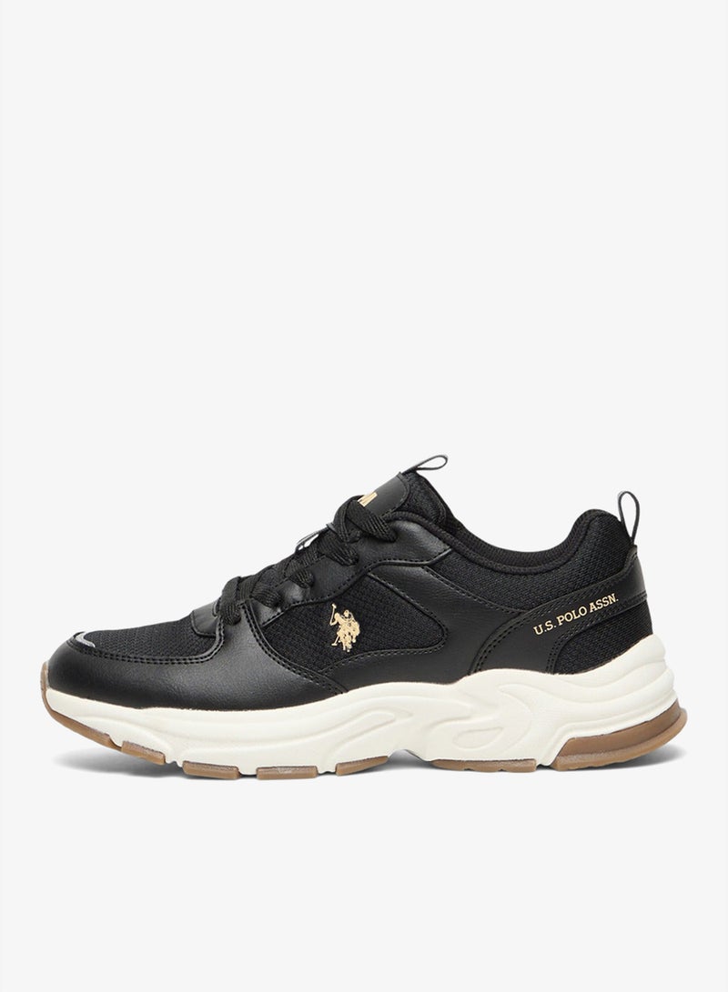 U.S. Polo Assn. Women's Low-Top Black Casual Sneakers - Lightweight, Stylish Lace-Up Design Shoes with Comfort Cushioned Sole for Everyday Wear - Image 3