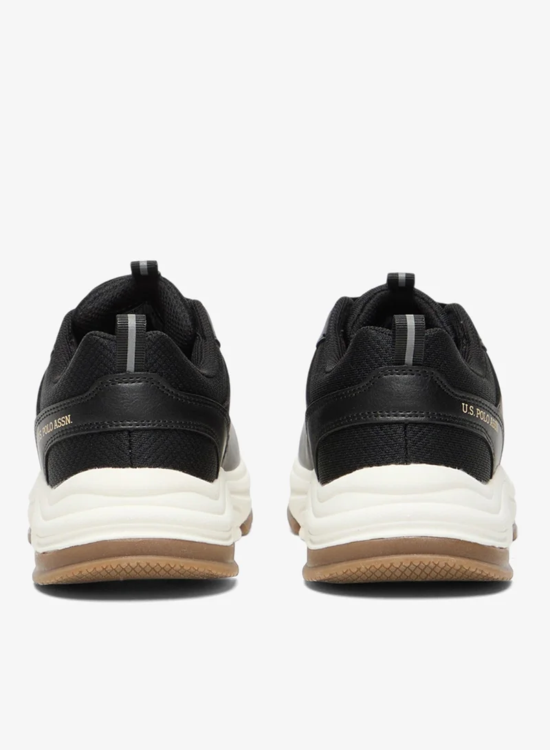 U.S. Polo Assn. Black Women's Low-Top Black Casual Sneakers - Lightweight, Stylish Lace-Up Design Shoes with Comfort Cushioned Sole for Everyday Wear for Women | Best Price UAE