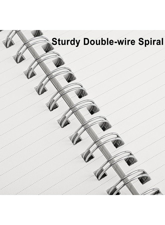 RETTACY Spiral Notebook, A5 College Ruled Notebook with 300 Pages, Notebook Journal for School, Work, Writing, Twin-wire Spiral, 100 GSM Thick Paper, Pen Holder, Inner Pocket, 5.7 × 8.22" () - Image 4