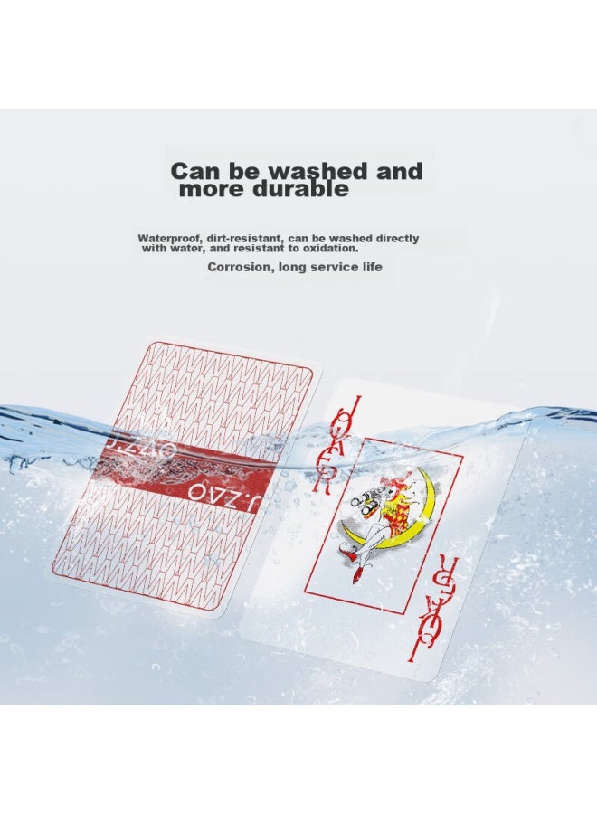 JD.com Jd Jingzao Pvc Plastic Guandan Cards, Texas Hold'em Cards, Matte Waterproof Large Print Playing Cards, Tabletop Entertainment Wide Cards, 2 Decks - Image 2