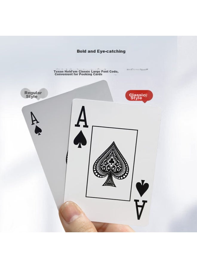 JD.com Jd Jingzao Pvc Plastic Guandan Cards, Texas Hold'em Cards, Matte Waterproof Large Print Playing Cards, Tabletop Entertainment Wide Cards, 2 Decks - Image 4