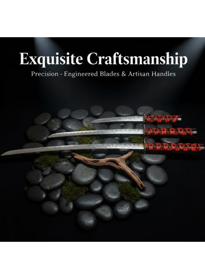 جودة عالية، مصنوع من الفولاذ الكربوني، أنمي، نسخة طبق الأصل من سيف الساموراي 1:1، دعامة ممتازة قابلة للتجميع للعرض الجمالي والتنكر، النصل غير حاد - Image 3