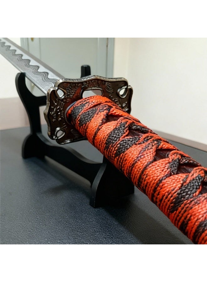 جودة عالية، مصنوع من الفولاذ الكربوني، أنمي، نسخة طبق الأصل من سيف الساموراي 1:1، دعامة ممتازة قابلة للتجميع للعرض الجمالي والتنكر، النصل غير حاد - Image 4