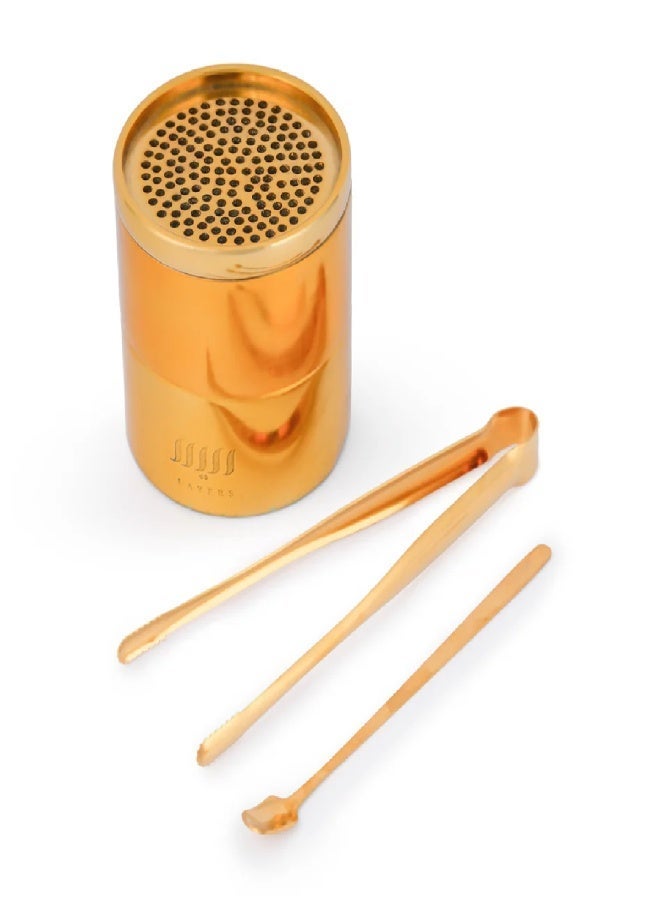 Layers Ochna (Diaspora Di Sicilia) Large Natural Marble Multi-Purpose Holder – Gold Incense Burner or Candle Holder - Image 3